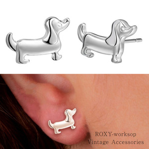 earrings simple Dux fndo dachshund dog .. dog pretty Vintage .. series accessory 