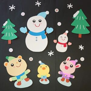 ★壁面飾り★雪だるま★雪★冬★１月★２月★季節★壁飾り★幼稚園★保育園★学校★病院★施設★塾★自宅 等