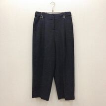 【あ073】日本製 MACKINTOSH PHILOSOPHY ツイードウールパンツ 38 ネイビー ロング丈 タック入り スラックス 毛100% ブランド古着 送料無料_画像1