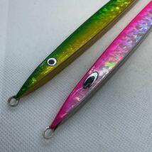 ★美品 送料無料★Nature Boys ネイチャーボーイズ　鉄ジグ スイムライダー 180g 2本セット Iron Jig Swim Rider グリーンゴールド_画像2