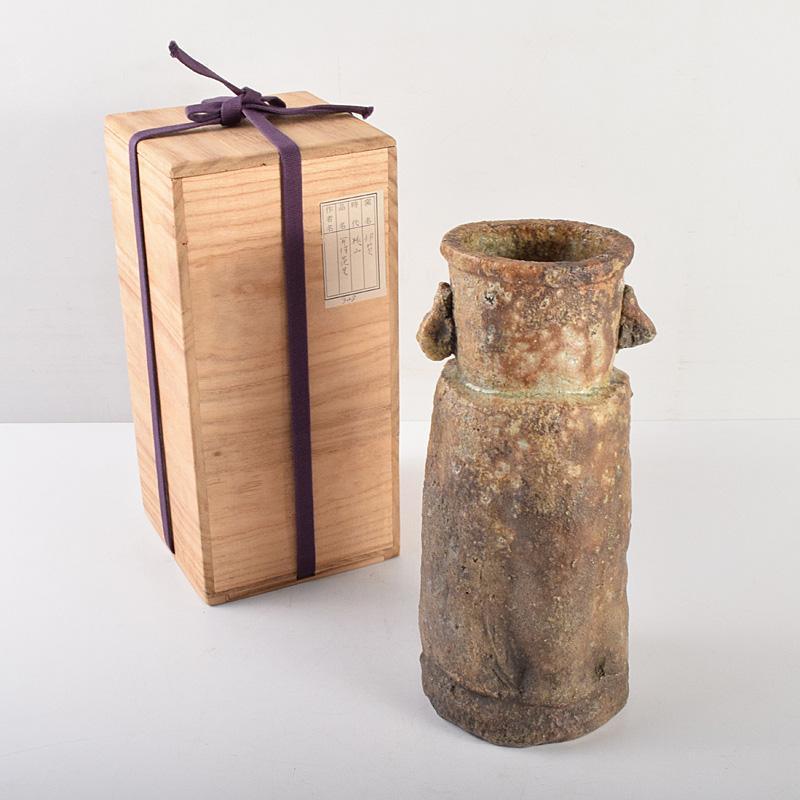すので ヤフオク! - 森里香山 伊賀焼 花入 共箱・共布 のみご