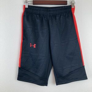 UNDER ARMOUR アンダーアーマー メンズ ボトムス ハーフパンツ ブラック 黒 レッド 赤 SM Sサイズ相当 ロゴ スポーツ ウェア 吸水速乾