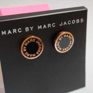 新品 マークジェイコブスロゴピアス ブラックｘローズゴールド MARC BY MARC JACOBS 