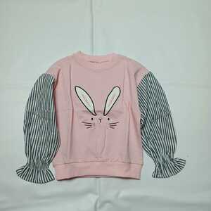 [ unused ][ stock disposal ] Kids Junior child child clothes girl 110 long sleeve sweatshirt rabbit ... embroidery spring clothes autumn clothes sisters ko-te(zj2275)⑥