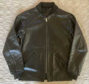 USA B&Y special order schott 653UA United Arrows horse leather Horse Hyde Pharaoh jacket car coat leather jacket black 40