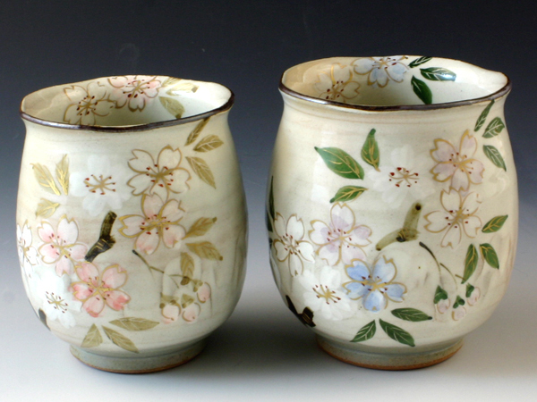 京焼・清水焼 お茶呑茶碗 5客SET 彩花鳥(いろどりかちょう) 壹楽 ...