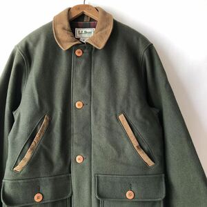 80s LL Bean 中綿 ウール ジャケット S グリーン USA製 ビンテージ 80年代 LLビーン マッキーノジャケット 米国製 オリジナル ヴィンテージ