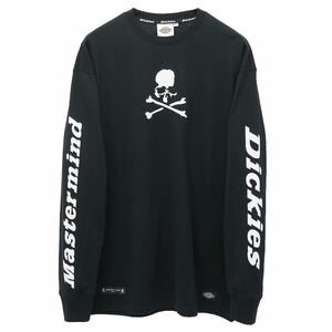 mastermind japan × Dickies cut and sewn mastermind Japan × Dickies collaboration long T master ma India BLACK x WHITE long sleeve 