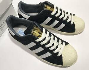 SUPERSTAR 80S DELUXE SUEDE "BLACK WHITE GOLD METALLIC" B25961 （コアブラック/ビンテージホワイト）