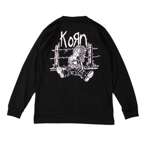 w1●新品 黒 Mサイズ●コーン KORN 長袖Tシャツ ロンT//バンドTシャツ ロックTシャツ パンク メタル