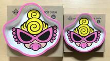 即決☆ヒスミニ☆正規品☆新品☆プレート☆L☆S☆ピンク☆FACE DISH☆皿☆メラミン☆ノベルティ☆非売品☆ヒステリックミニ☆HYSTERIC MINI_画像1