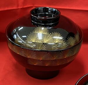  Echizen lacquer ware # Echizen paint .. bowl black . pine gold-inlaid laquerware [1 customer ]* domestic production * natural tree *book@ lacquer [ new goods ]