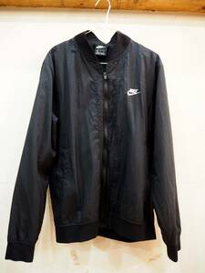 ◆NIKE（ナイキ）ナイロンブルゾン レトロ クラシック 90's ナイロンJKT ブラック（XL）ストリート ジャンバー MA-1◆