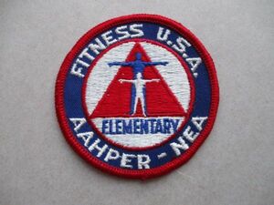 70s FITNESS USA AAHPER NEA ELEMENTARY刺繍ワッペン/PATCHビンテージ教育フィットネスUSAビンテージA体育スポーツ アップリケ運動 V142