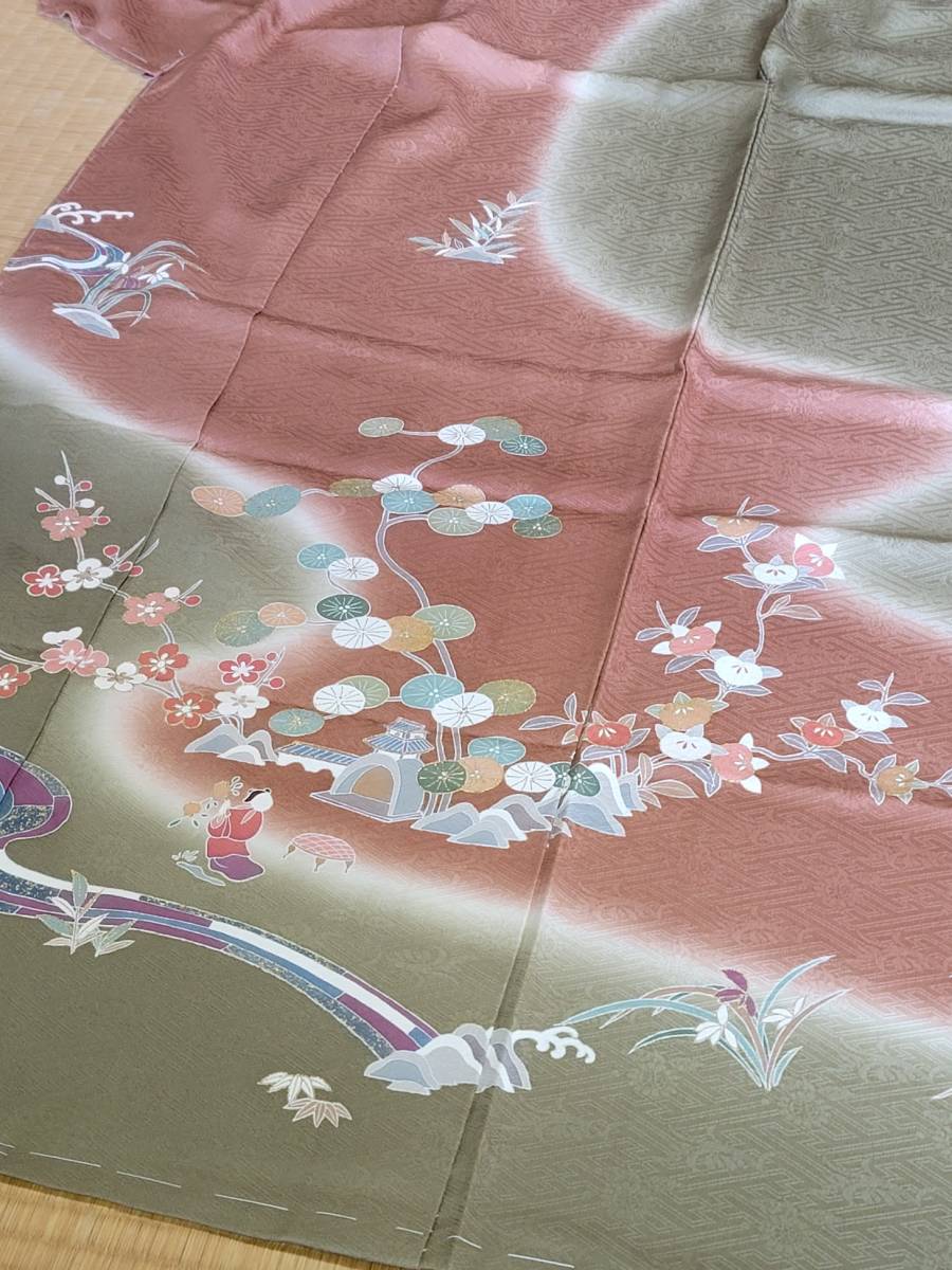 Super low price, made by Kyoto Komatsuya, new, clearance sale, highest quality silk formal kimono, hand-painted yuzen, tailoring included ②, Women's kimono, kimono, Visiting dress, Untailored