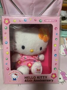 HELLO KITTY 45th Anniversary９０年代パールシリーズハイビスカスキティぬいぐるみ