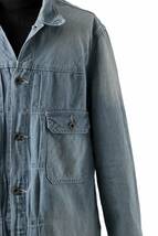 ISAMU KATAYAMA BACKLASH イサムカタヤマバックラッシュ 定価60500円 LOOSEY JEAN JACKET/COTTON LINEN DENIM incarnation ルイスレザー_画像7