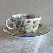 MINTON ミントン HADDON HALL BLUE BICENTENARY 1793-1993 カップ & ソーサー 1客 美品 200周年記念_画像3