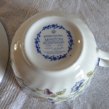 MINTON ミントン HADDON HALL BLUE BICENTENARY 1793-1993 カップ & ソーサー 1客 美品 200周年記念_画像7