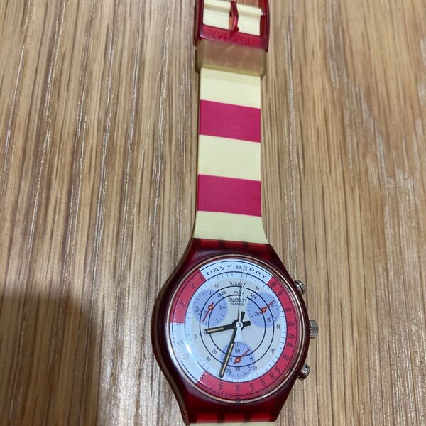 スウォッチ ネイビーベリー 稼働中 SWATCH