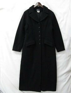 90s~ VINTAGE サイズ 12 XL~ Ellabee オーバー ロング デザイン コート 裏地付 ウール ナイロン ブラック 古着 ビンテージ 1JA1901