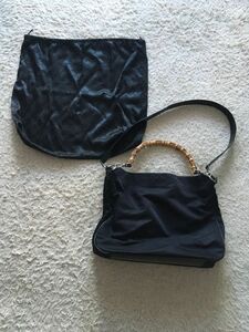 GUCCI グッチ 2way バンブー　ショルダー　トートバッグ　黒