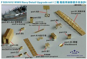 ファイブスターモデル FS351012 1/350 WWII 各国海軍艦艇用 ディテールグレードアップセットI(3シート)