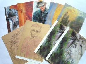 Art hand Auction k◆Inutilisé [Cartes postales peintes] Tomoko Takahara★Ensemble de 9★, imprimé, carte postale, Carte postale, autres