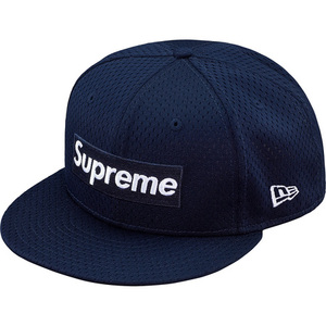 7 1/8 即決 supreme 18ss mesh box logo new era navy