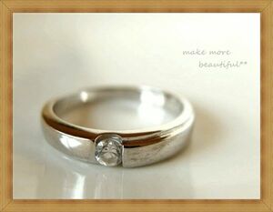 *SILVER/SV925 производства *1 шарик diamond style Stone biju- ввод * простой & элегантный серебряное кольцо / кольцо 9 номер *87