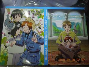 ヘタリア オリジナルグリーティングカード / 日本 イタリア スペイン ちびロマーノ / アニメージュ2011年3月号付録