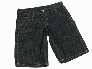 美品*carhartt カーハート*濃紺*レディース*ハーフペインター デニムパンツ*ジーンズ*ボトムス*M*春夏