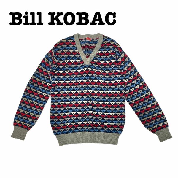 Bill KOBA'C ビルコ バックセーター KOBAC WOOL 100% ニットセーター Lサイズ