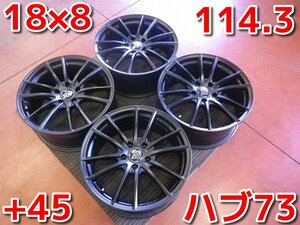 社外 HRS♪18×8 PCD114.3 5H +45 ハブ73♪アルファード・ヴェルファイア・レクサス ES・レクサス GS 等に！店頭受け取り歓迎♪R501W127