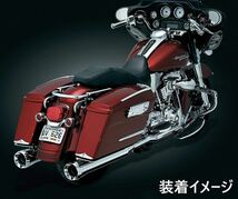 《HD163》KURYAKYN クリアキン ハーレーダビッドソン ツーリング CRUSHER TRIDENT 4” スリップオンマフラー 491 中古美品_画像2