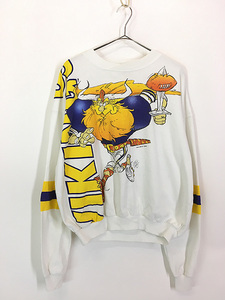 古着 80s NFL Minnesota Vikings バイキングス アーム ライン スウェット トレーナー L 古着