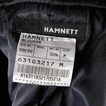 キャサリンハムネット HAMNETT ウールx牛革レザー 切替え MA-1 フライトジャケット 2wayジップ ブルゾン スタジャン メンズ (M) 黒　o-081_画像10