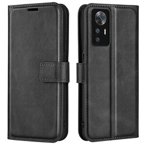 ブラック Xiaomi 12TPro 手帳型 PUレザー 保護ケース Leather Case カード収納 スタンド シャオミ ジュウニテープロ TPU スマホカバー 収納