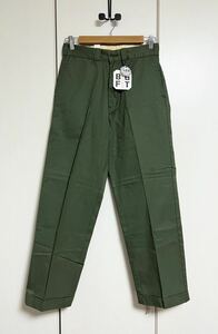 未使用☆[Lee] 定価15,400 WIDE TROUSER ワイドシルエット コットンワークパンツ 28 グリーンカーキ LM4178-321 リー