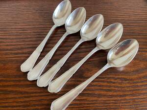  France * Vintage silver plating made tea spoon 5ps.@14cm/456-3-2