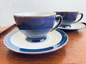 DENBY ストーム　パープル　カップ＆ソーサー２客セット　/デンビー/イギリス/329-1