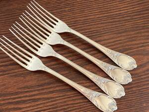  Chris to full maru Lee original silver plating made table Fork 4 pcs set 20.5cm/Marly/514-5