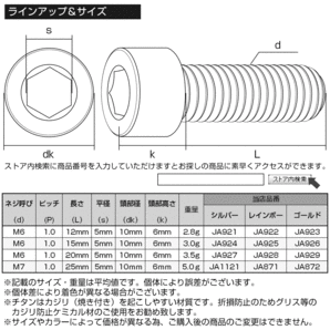 M6×12mm ゴールド 64チタン製 キャップボルト 六角穴付き チタンボルト JA923の画像4