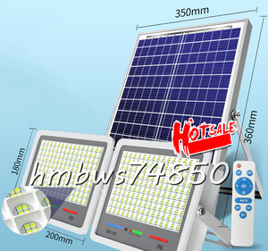 新品 ソーラーライト街灯 LED投光器*2 屋外用 防水 高輝度 照明 バッテリー残量表示 防犯ライト庭用 ガーデンライト駐車場 5000W