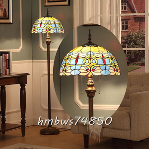  rare goods * art goods stain do lamp stained glass floral print retro atmosphere lighting Tiffany floor stand . interior ornament 