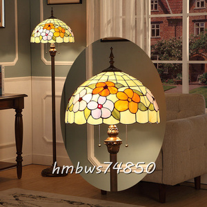  art goods * rare goods stain do lamp stained glass floral print retro atmosphere lighting Tiffany floor stand . interior ornament 