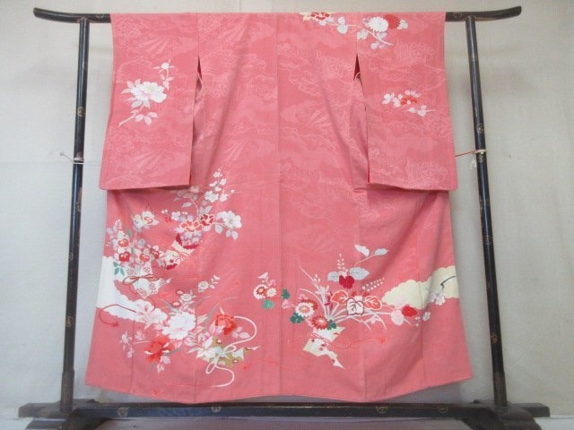 刺繍の訪問着　着物　昭和　レトロ　裄69cm 着物 浴衣/水着 レディース 直営店に限定