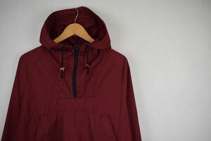 グッドカラー◎~80s Woolrich ウールリッチハーフジップアノラックパーカーM相当赤系エンジレッドアメカジアウトドアストリートnr662