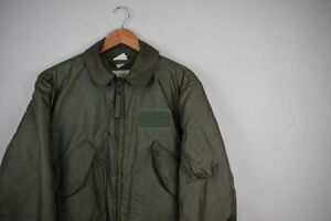 グッドアイテム◎ビンテージ86年製MILITARYミリタリーオリジナルフルジップCWU45PフライトジャケットMオリーブ軍物アメリカ軍アメカジnr672