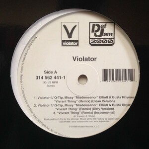 12inchレコード　 VIOLATOR / VIVRANT THING (Q-TIP、MISSY ELLIOTT、BUSTA RHYMES